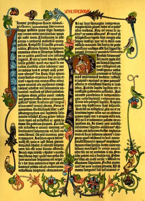 Gutemberg Biblia egy lapja