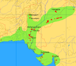 Harappa Civilization Map, Indus Valley
