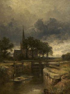 Stratford-on-Avon Church and Lock, 1883, Benjamin Williams Leader