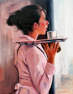 Parisian waitress in the cafe