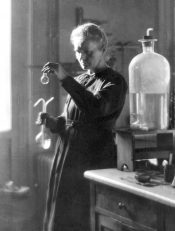 This 1925 file photo shows professor Marie Curie working