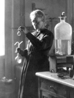This 1925 file photo shows professor Marie Curie working