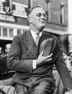 Franklin Roosevelt salutes