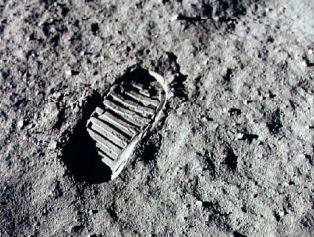 Armstrong's footprint on the Moon