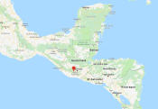 Position on map of Guatemala
