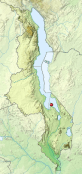 Malawi relief location map