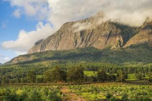 Mount Mulanje at sunset in Malawi