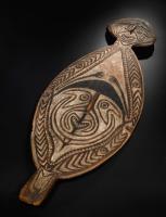 painted wood shield from New Guinea