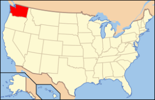 Map of USA, WA