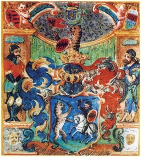Coat of arms on the diploma donating Hajdú privileges
