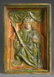 Majolica from 1480 depicting King Matthias