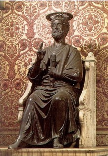 Statue of the apostle Peter in the Roman church of St. Peter