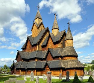 Heddal is the largest wooden church in Notodden, Norway