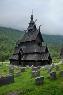 Medieval wooden church in Borgund, Norway