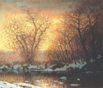 László Mednyánszky: Snow melting 1896-99