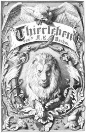Internal cover of Brehm: Thierleben (The World of Animals). Illustration by Fedor Flinzer (1832-1911)