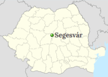 Sighisoara on the map of Romania