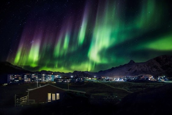 Aurora Borealis phenomenon in Greenland
