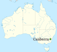 Canberra location on the map