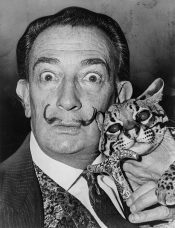 Salvador Dali with an ocelot (1965)