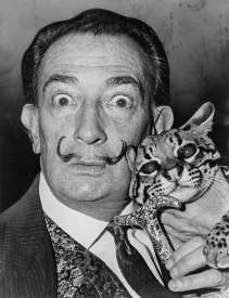 Salvador Dali with an ocelot (1965)