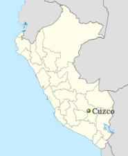 Cusco on the map of Peru