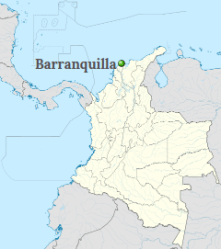 Barranquilla Position on the map of Colombia