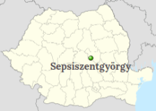 Sfântu Gheorghe's position on the map of Romania