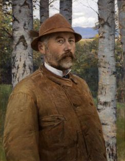 Pál Szinyei Merse - Self-portrait in a leather jacket (1897)