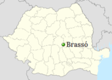 Position of Brasov on the map of Romania
