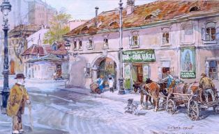 Zórád Ernő: Tabáni utcarészlet