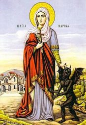 St.Marina of Antioch. A paper icon printed in Greece circa the end of the XIX century